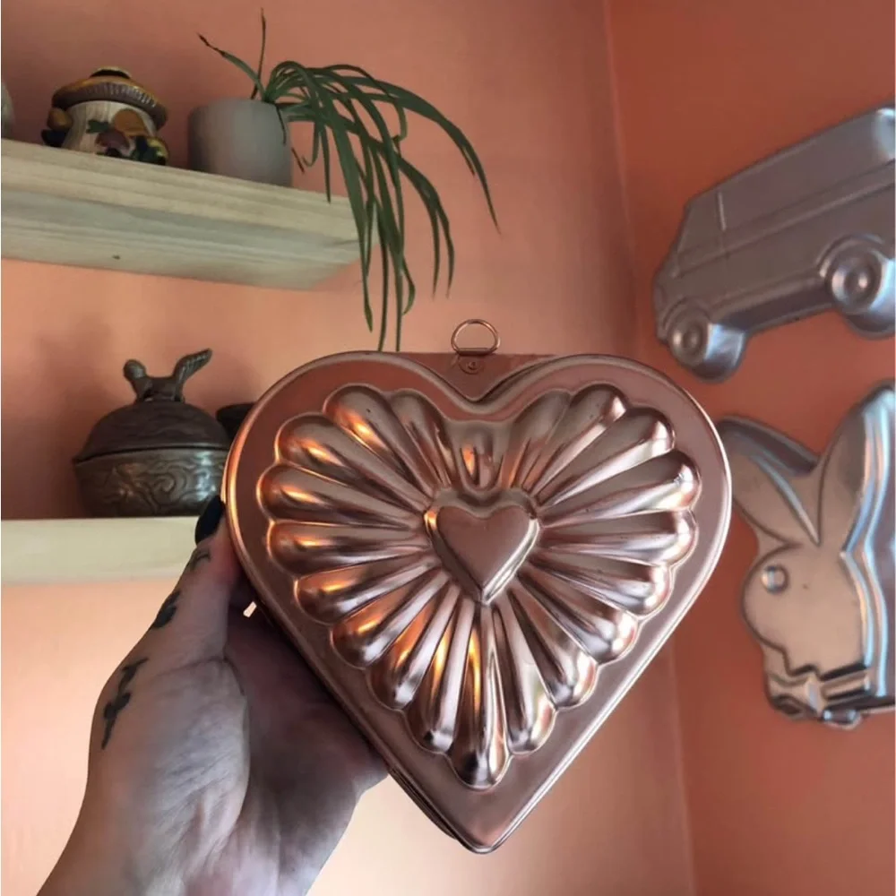 Heart-Shaped Copper Cake Mold